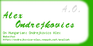 alex ondrejkovics business card